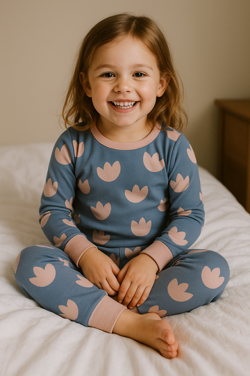 Children's Pijamas Set – Pink Footprints