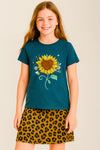 Girls Graphic Tee Blue | nüni