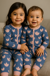 Baby's Pijamas One Piece – Pink Footprints