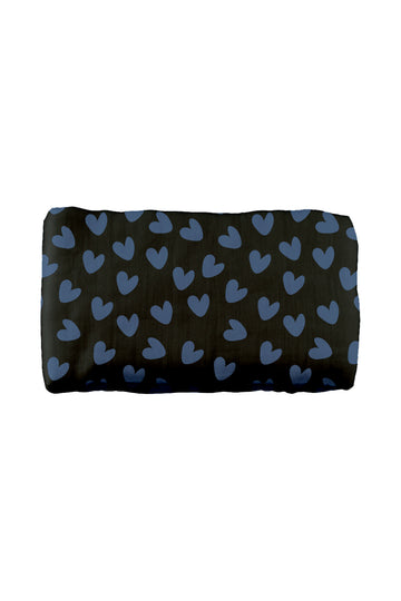 Baby Muslin Blanket – Blue Hearts