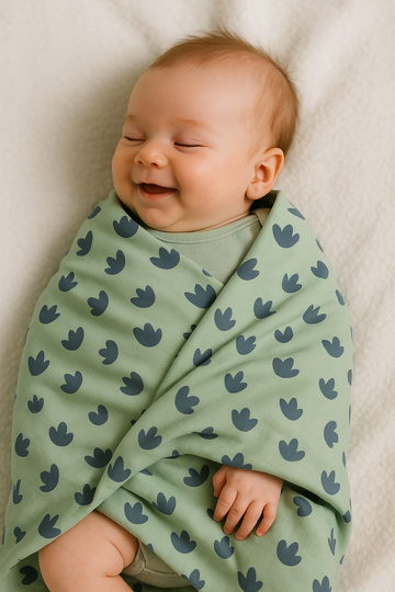 Baby Muslin Blanket – Green Dino