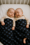 Baby Muslin Blanket – Blue Hearts