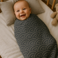 Baby Muslin Blanket – Blue Dino Arcs