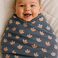 Baby Muslin Blanket – Pink Footprints