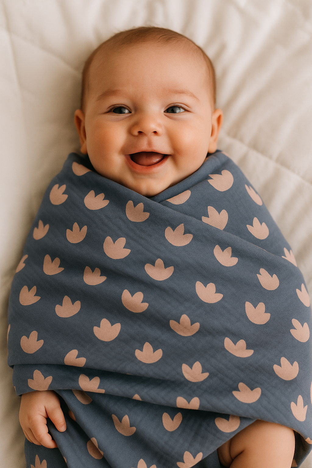 Baby Muslin Blanket – Pink Footprints