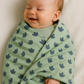 Baby Muslin Blanket – Green Dino