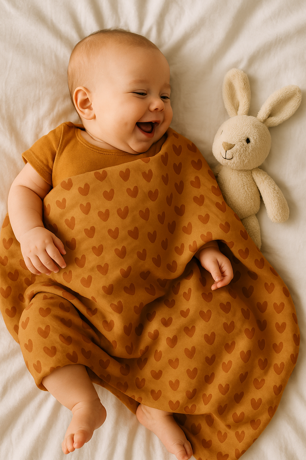 Baby Muslin Blanket – Dino Hearts