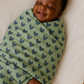 Baby Muslin Blanket – Green Hearts