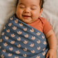 Baby Muslin Blanket – Pink Footprints